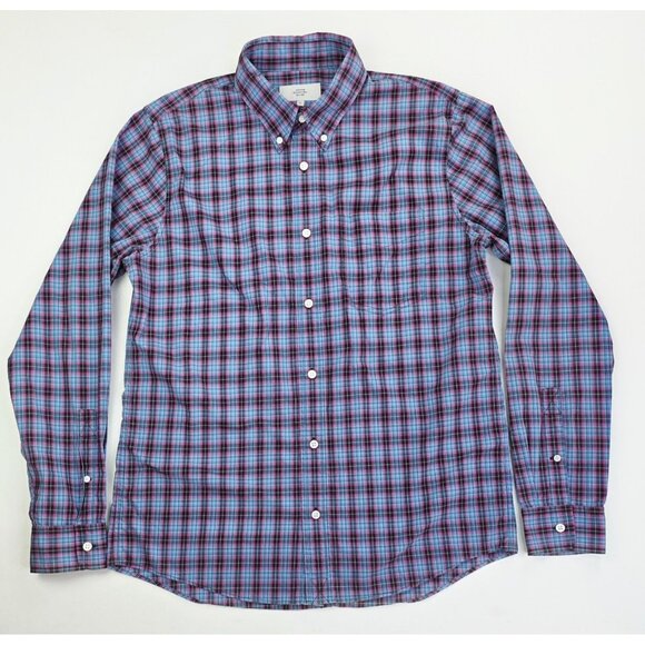 Jack Spade Large Mens Blue Red Black Check Button Down Long Sleeve Cotton Shirt - Picture 5 of 8
